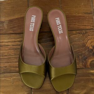 Paris Texas Olive Green Mules